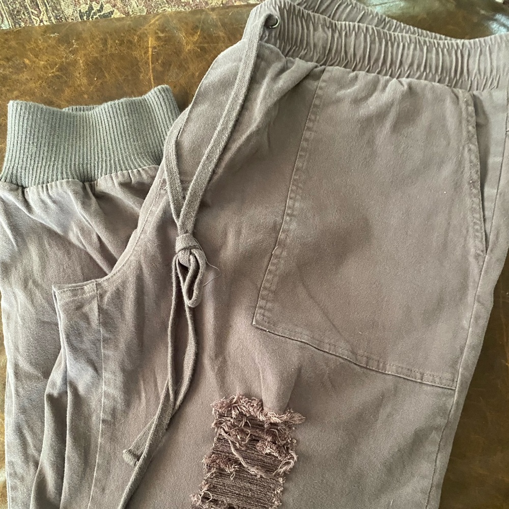 White Birch gray denim jogger.
